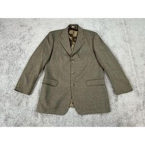 Brooks Brothers Suit Jacket 44 L Taupe Wool Herringbone 346 Stretch Sport Coat